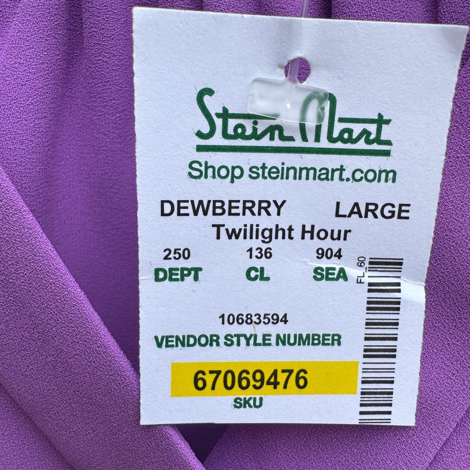Nine West Monet Garden Dewberry Purple Sleeveless V-Neck Blouse L NEW Layering