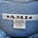 Switch AMI Vintage Womens Short Sleeve Embroidered Cottage Floral Retro Denim Shirt M 2 image