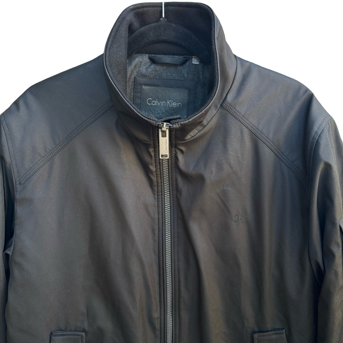 Calvin Klein Minimalist Streetwear Gorpcore Zip Bomber Jacket Black Mens M NEW