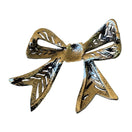 Switch Vintage Silver Tone Coquette Regency Filigree Bow Brooch Pin Marcasite Style 2 image