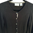 Switch Preview Collection Petites Black Silk Cashmere Blend Button Front Cardigan M 3 image