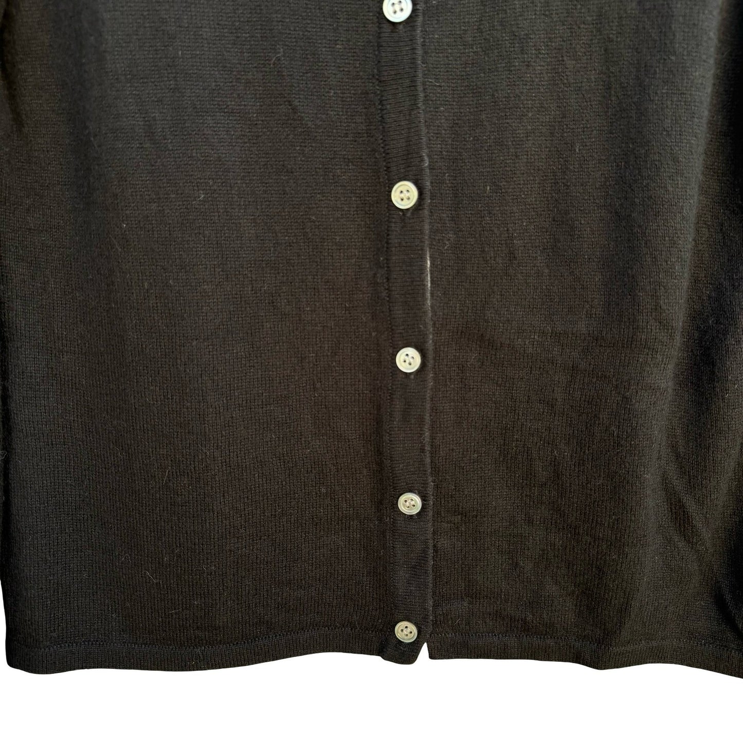 Preview Collection Petites Black Silk Cashmere Blend Button Front Cardigan M