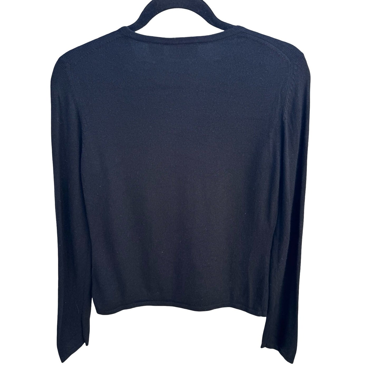 Preview Collection Petites Black Silk Cashmere Blend Button Front Cardigan M
