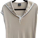 Switch Catalina Vintage 60s 70s Womens Tan Sailor Collar Sleeveless Nautical Shirt L 2 image