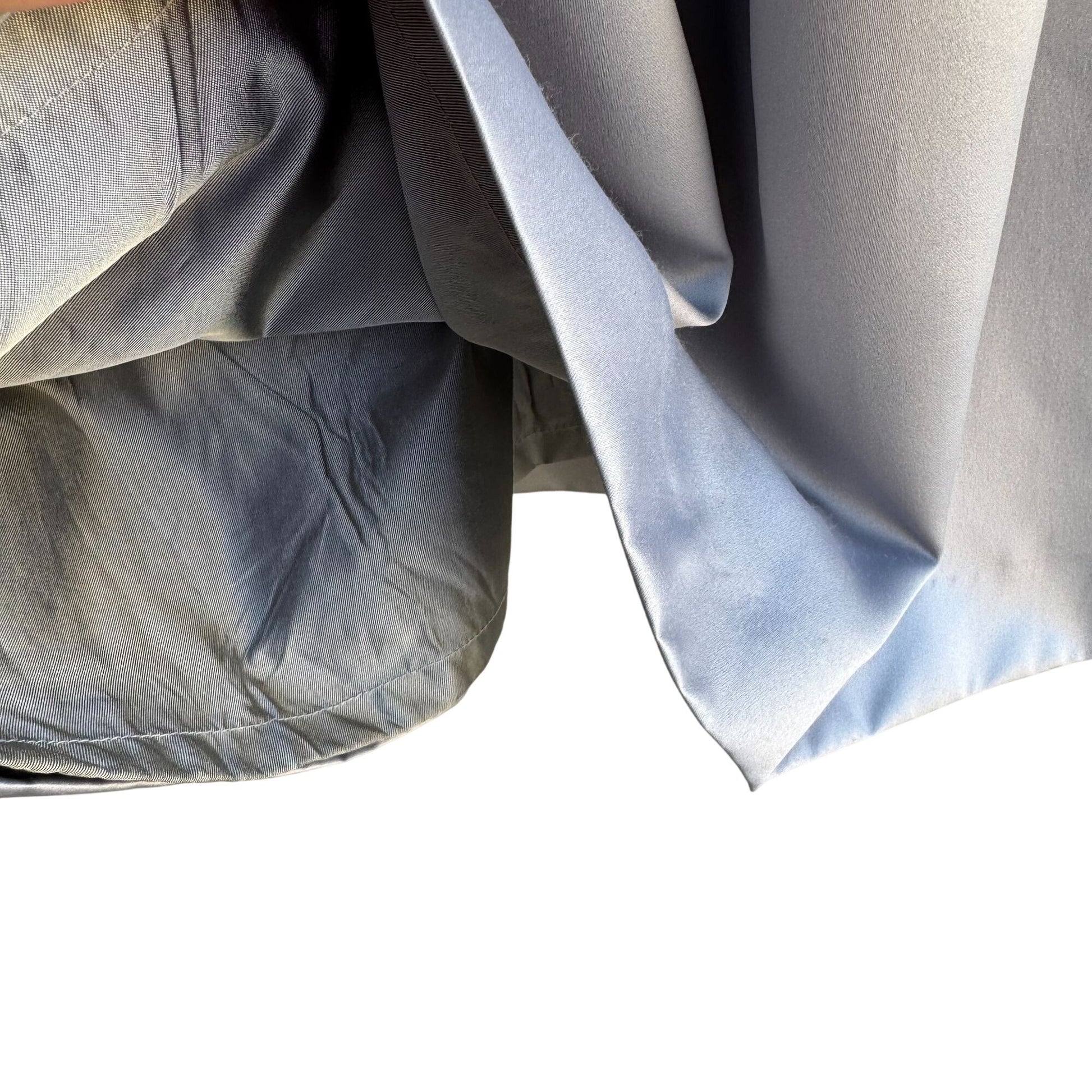 Tahari Arthur S. Levine Gray Satin Bow Detail Cap Sleeve Pleat Front Dress 14