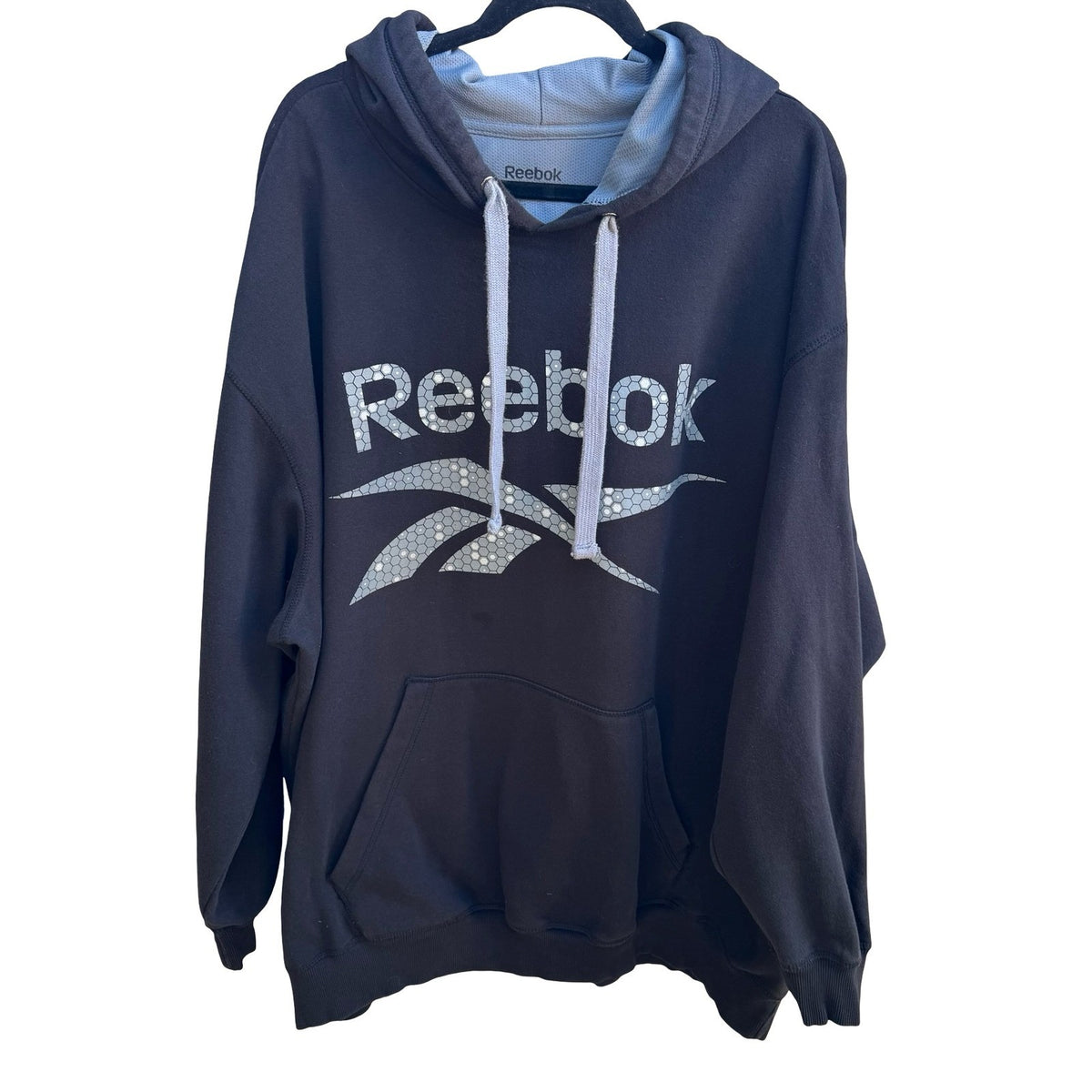 Reebok Retro 90s Style Graphic Logo Athleisure Pullover Hoodie Mens Black 4XL