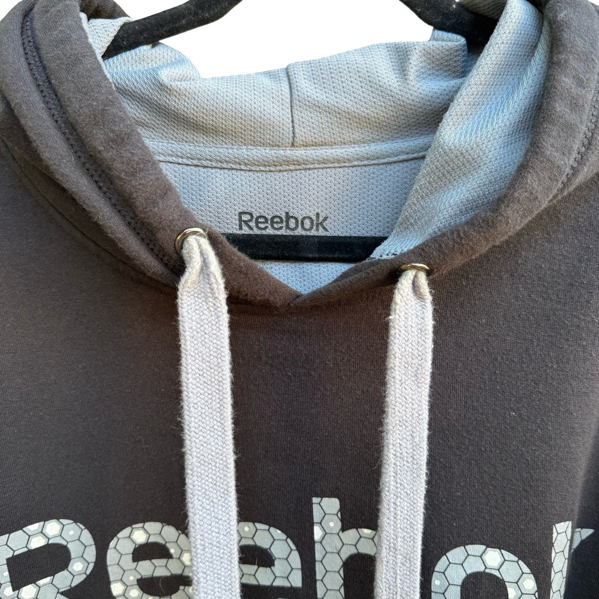 Reebok Retro 90s Style Graphic Logo Athleisure Pullover Hoodie Mens Black 4XL