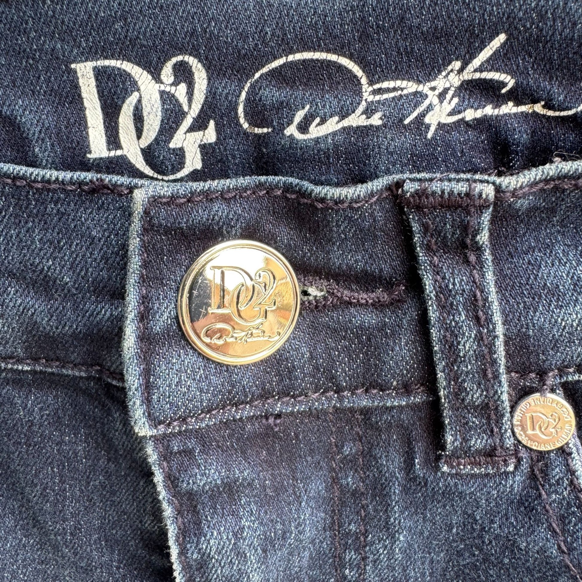 DG2 Diane Gilman Womens Blue Stretch Denim Preppy Summer Casual Bermuda Shorts 2