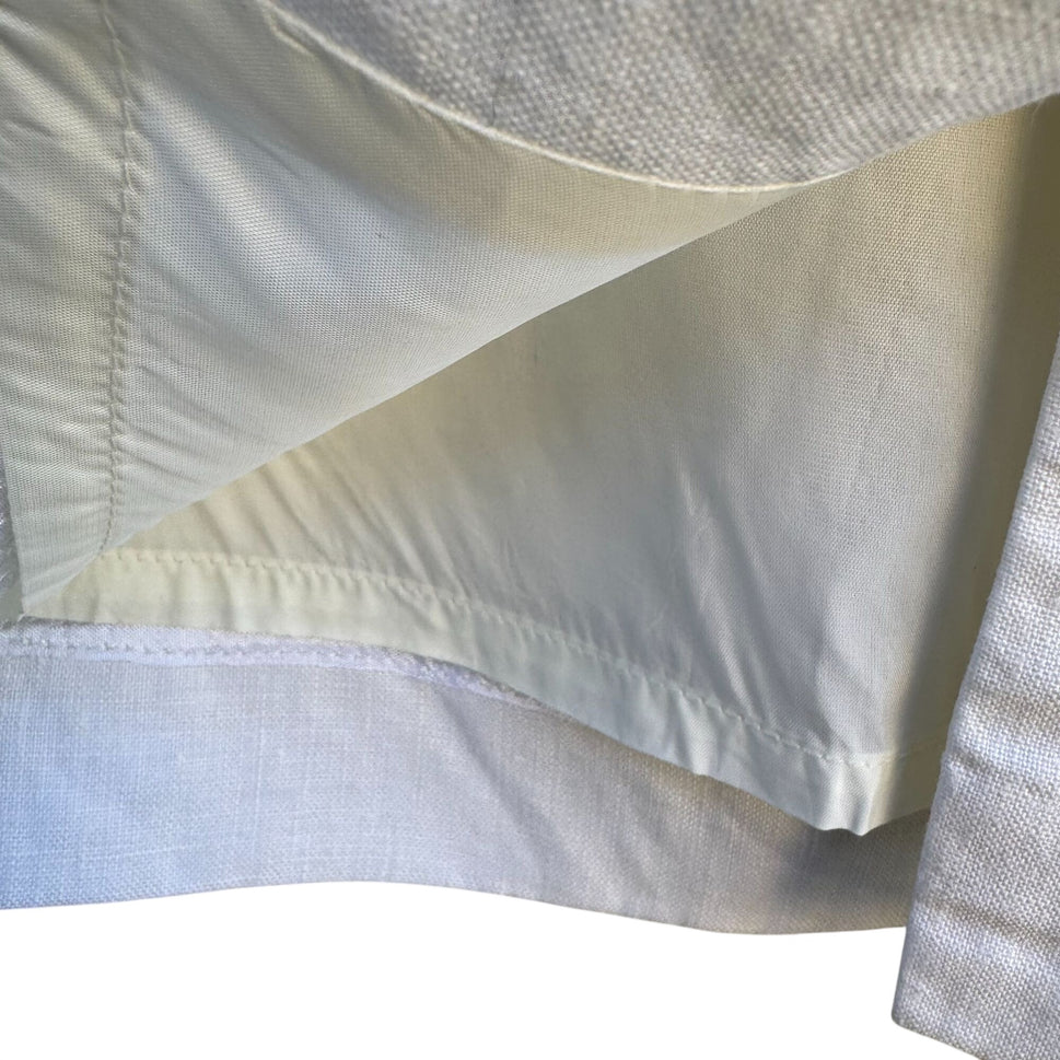 Scaasi Vintage 80s Womens White Linen Pencil Skirt Size 4 Back Slit Full Lining