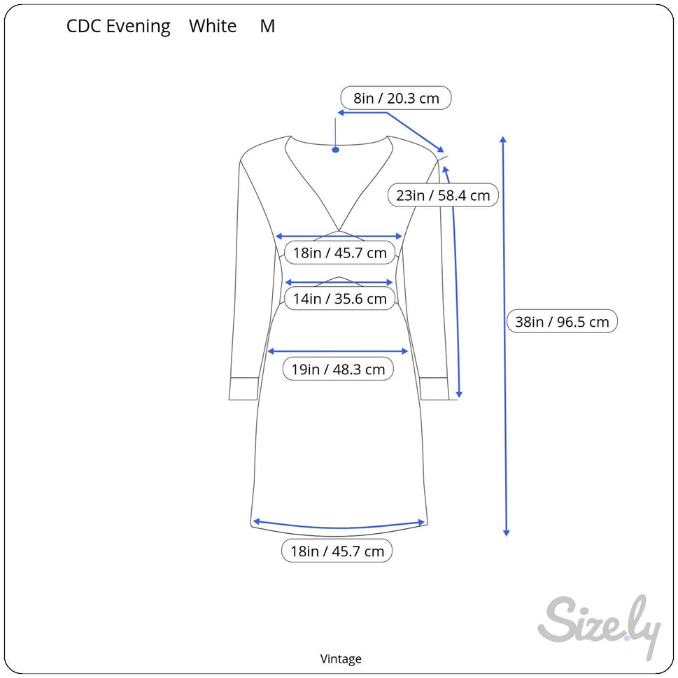 CDC Evening Vintage White Dress Floral Beaded Fringe Long Sleeve Elegant RetroM