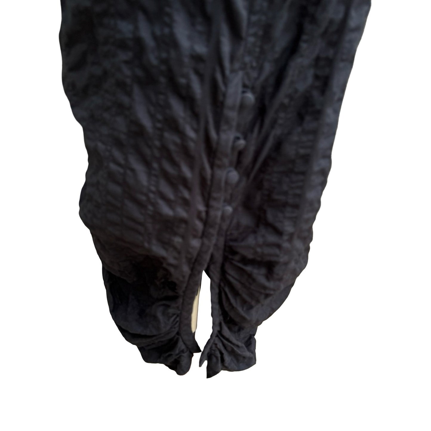 Whimsigoth Crinkled Quilted Witchy Steampunk Bubble Hem Midi Dress Avant Garde S