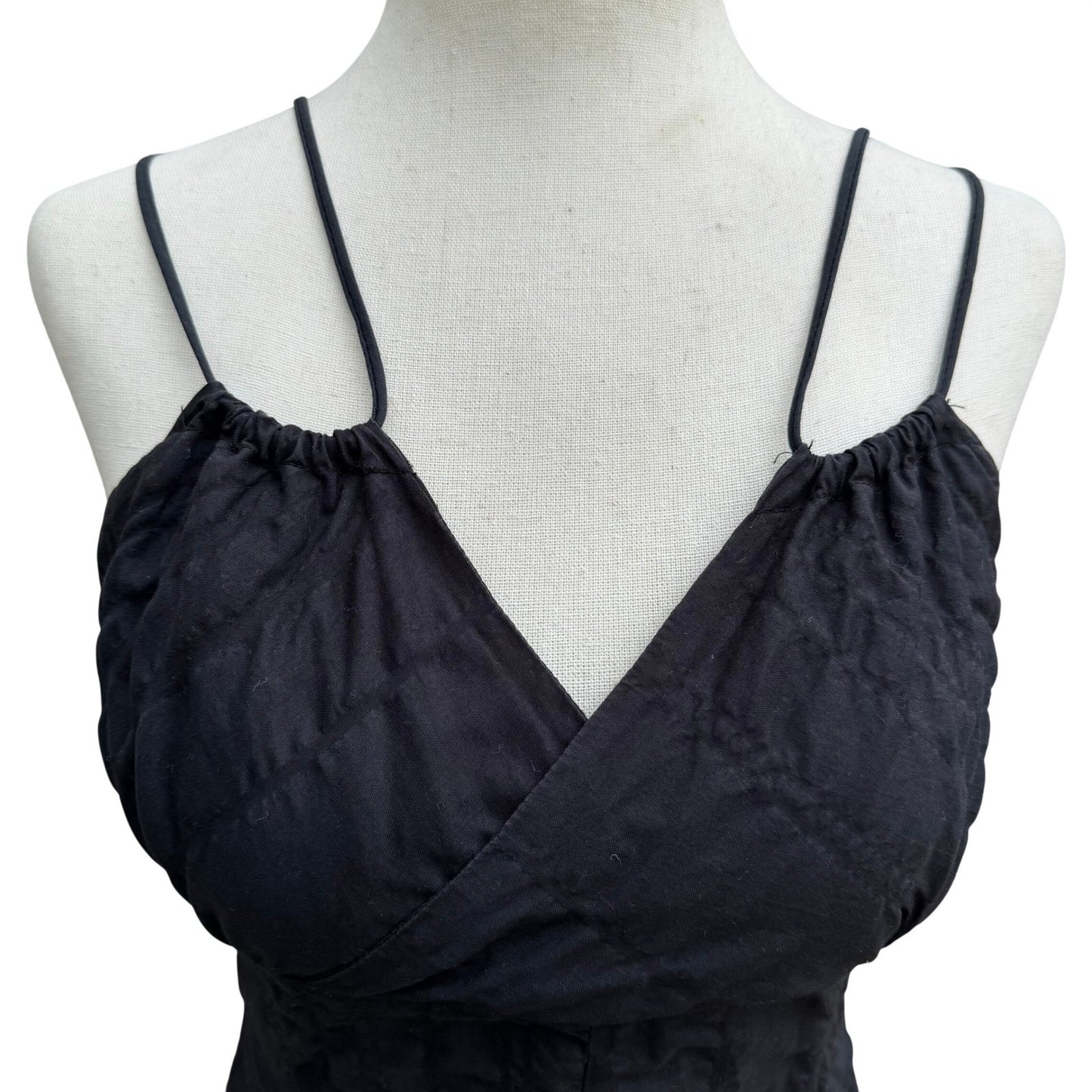 Whimsigoth Crinkled Quilted Witchy Steampunk Bubble Hem Midi Dress Avant Garde S