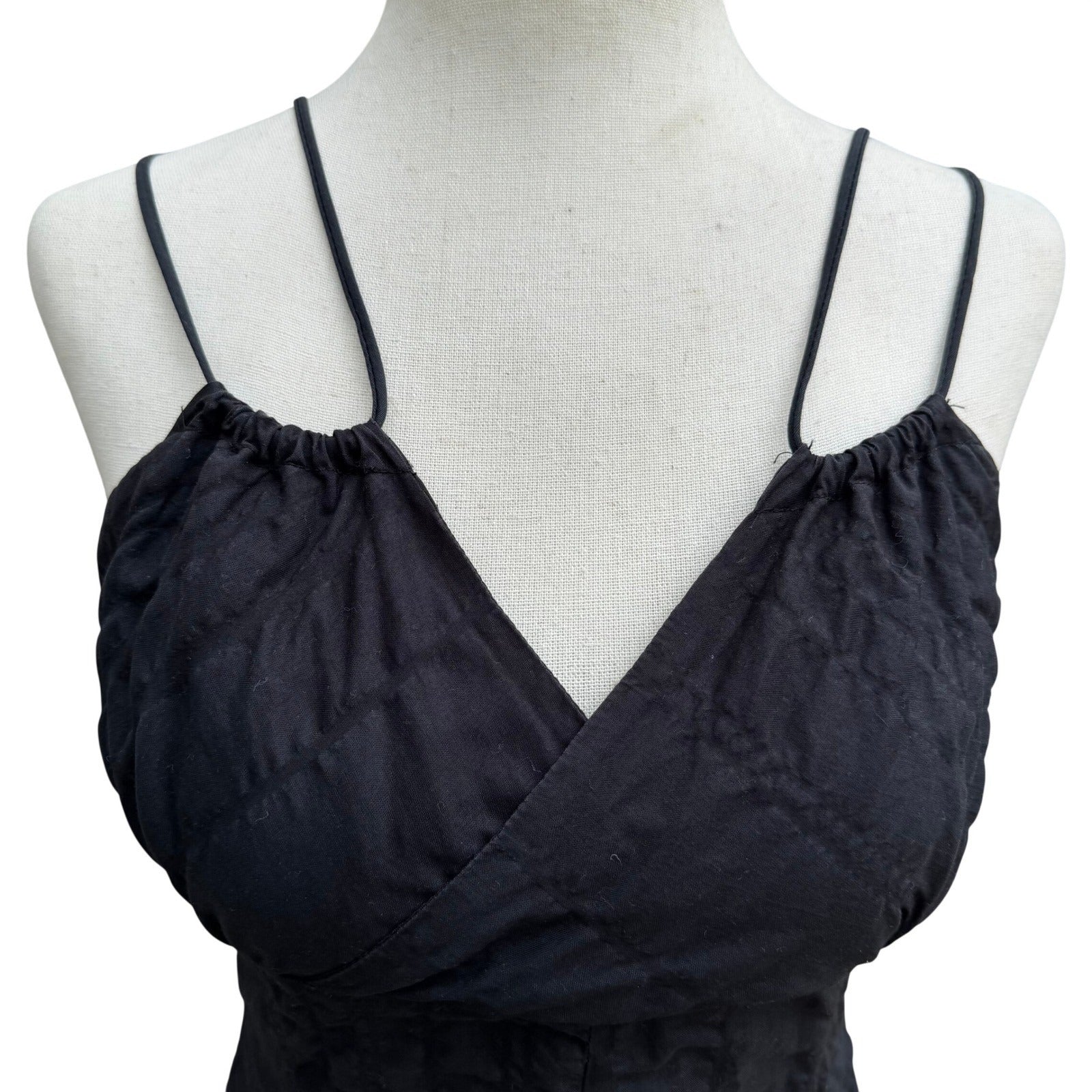 Whimsigoth Crinkled Quilted Witchy Steampunk Bubble Hem Midi Dress Avant Garde S