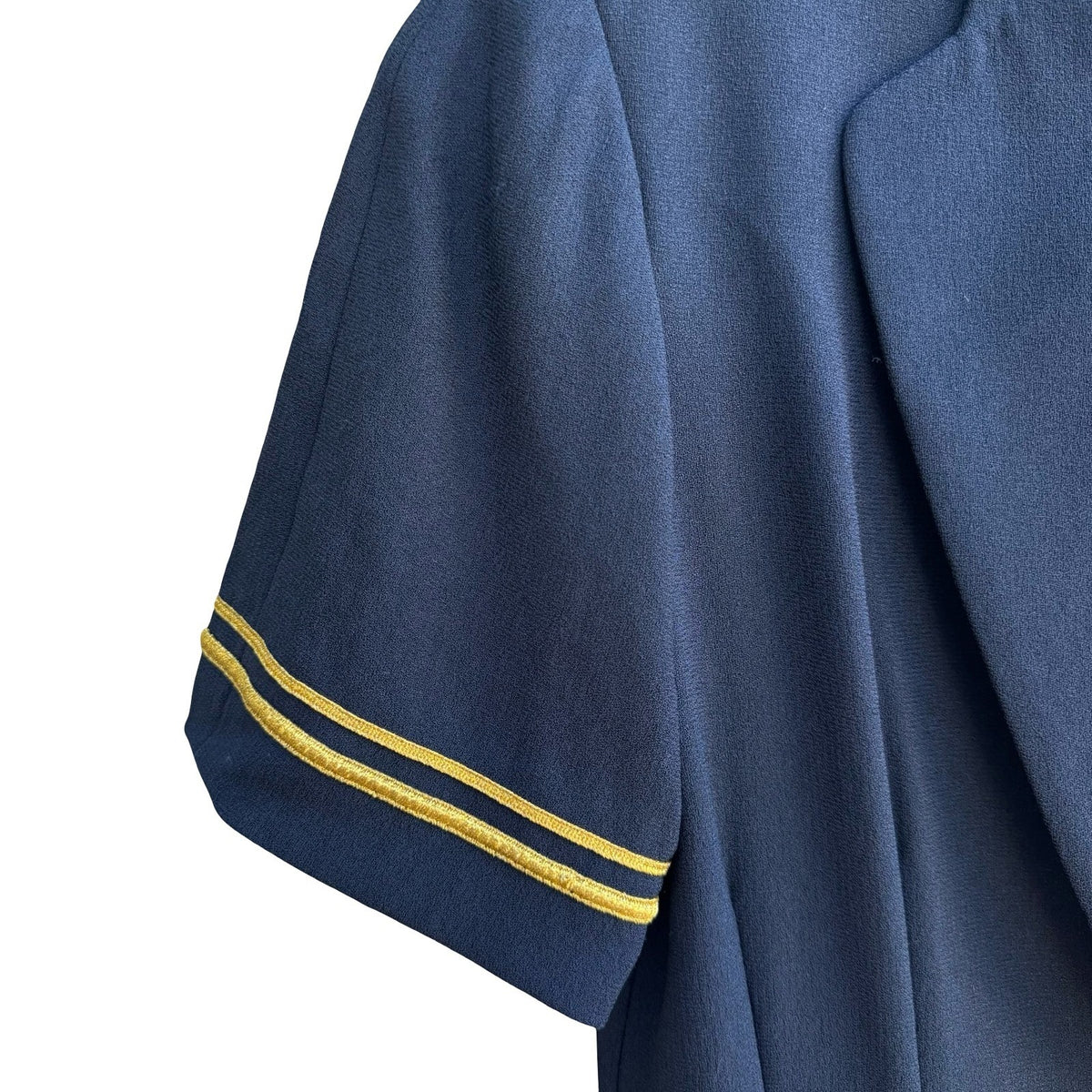 Liz Claiborne Vintage 90s Nautical Preppy Tailored Gold Trim Blazer Dress Navy 4