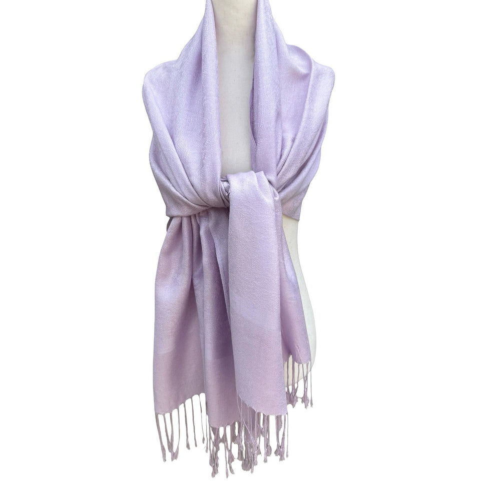 Lavender Paisley Pashmina Shawl Lilac Jacquard Fringe Wrap Scarf Stole Pastel