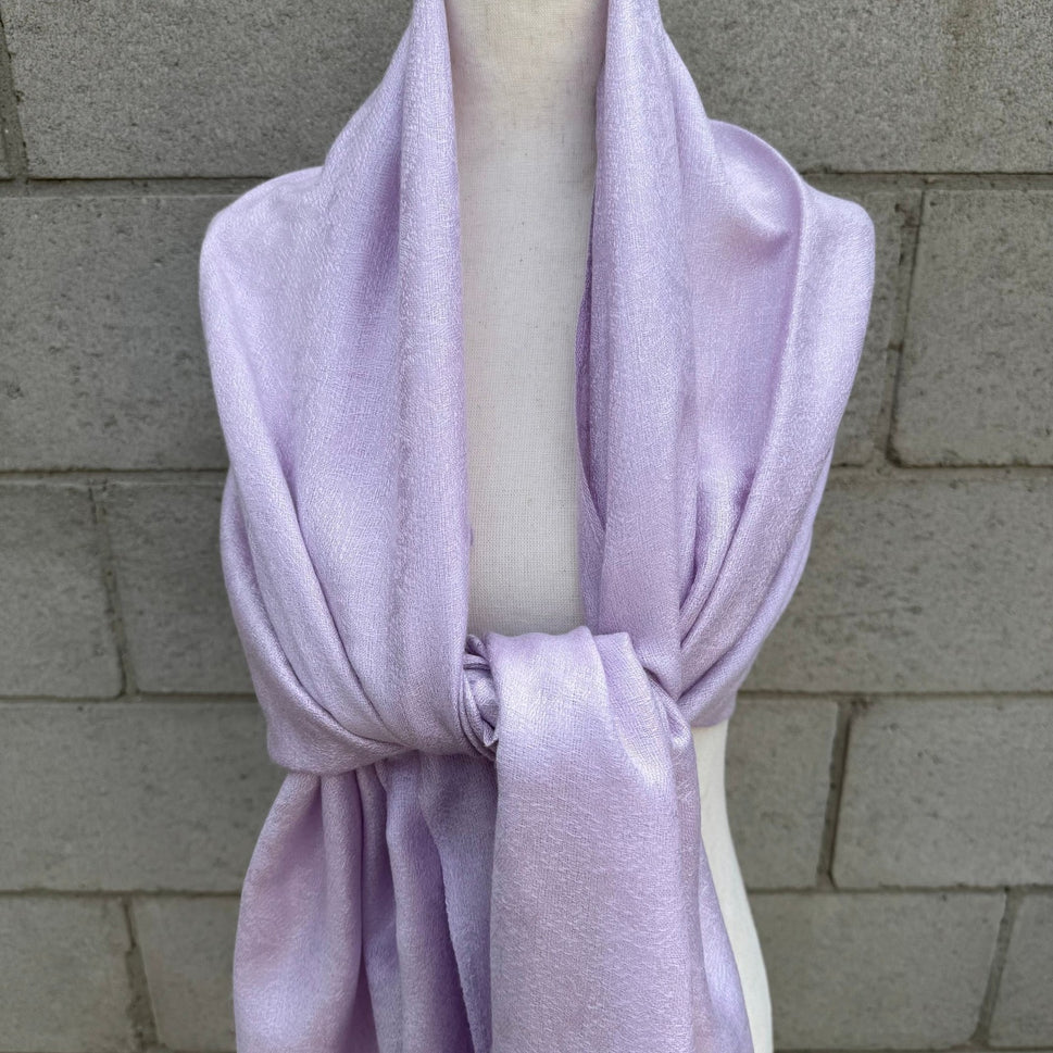 Lavender Paisley Pashmina Shawl Lilac Jacquard Fringe Wrap Scarf Stole Pastel