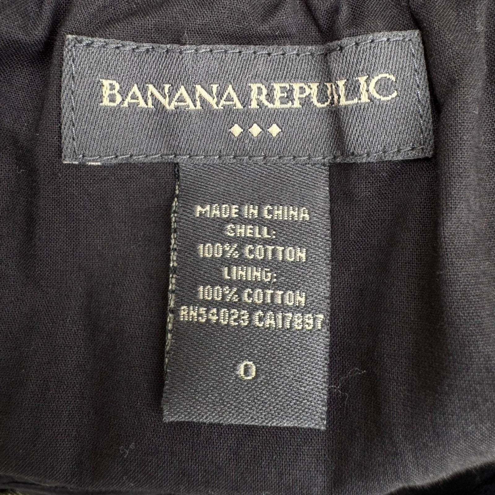 Banana Republic Milkmaid Coquette Romantic Dress Empire Waist Bow Cotton Black 0