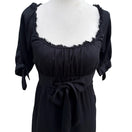 Switch Banana Republic Milkmaid Coquette Romantic Dress Empire Waist Bow Cotton Black 0 3 image