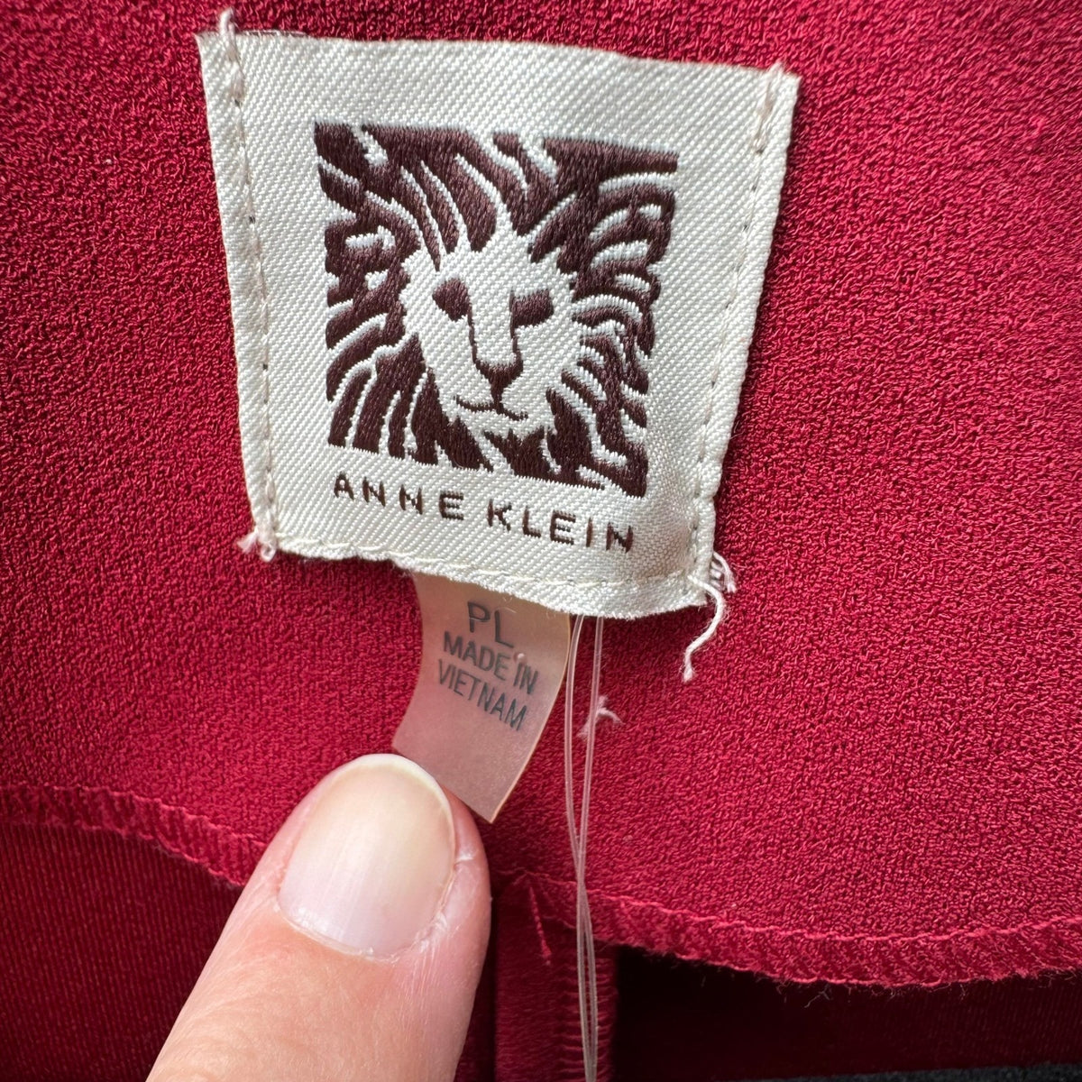 Anne Klein Careerwear Shawl Collar Open Front Chic Layering Blazer Jacket Red L