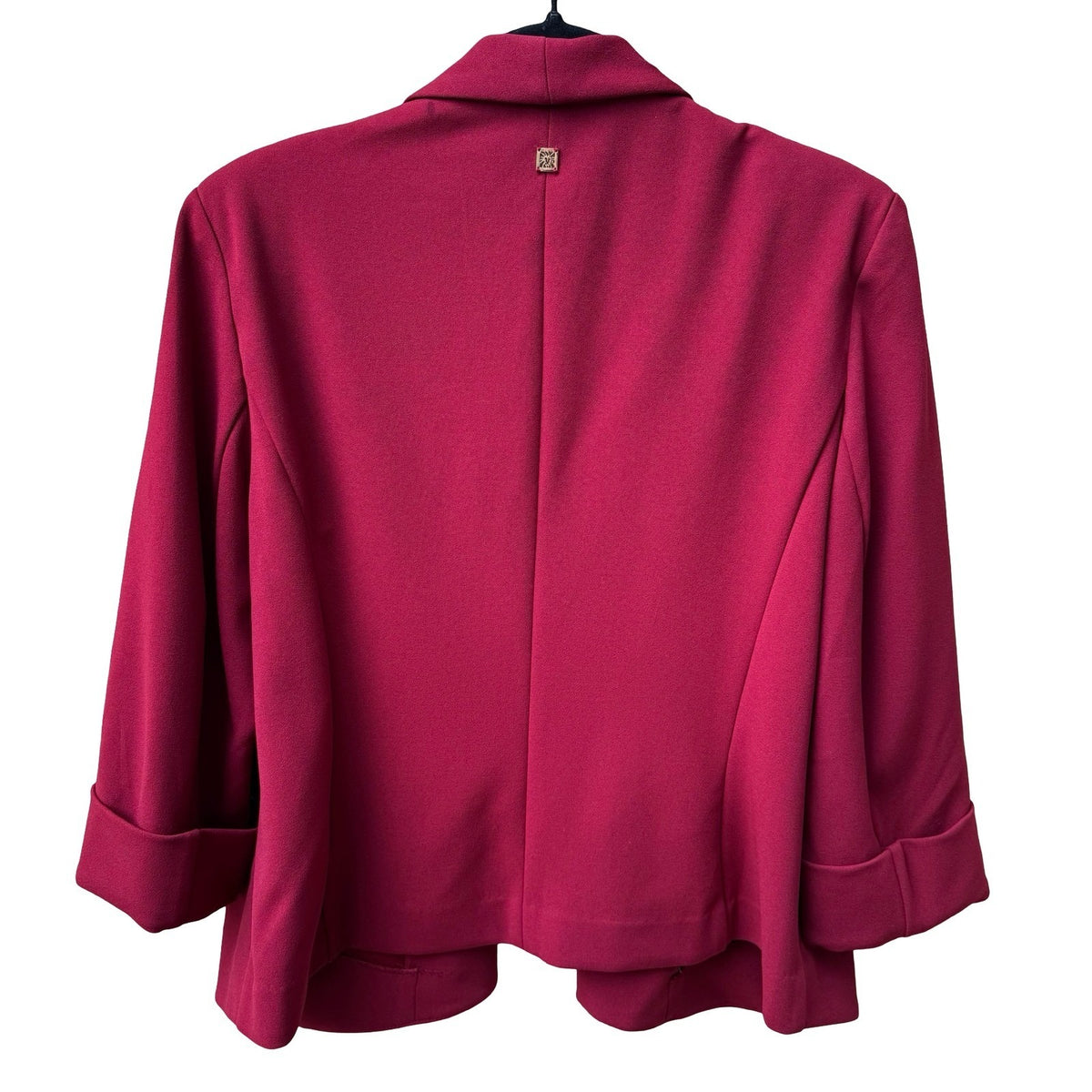 Anne Klein Careerwear Shawl Collar Open Front Chic Layering Blazer Jacket Red L