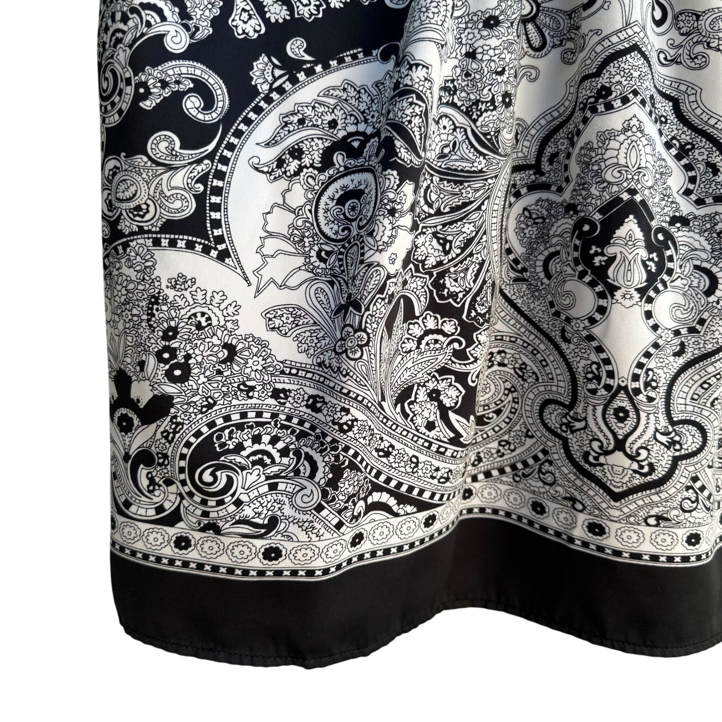 Sunny Leigh Womens Pleated Scoop Neck Paisley Print Cap Sleeve Tunic Blouse S