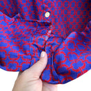 Switch Vintage Blue &amp; Red Geometric Pattern Long Sleeve Button-Up Shirt With Pockets 3 image