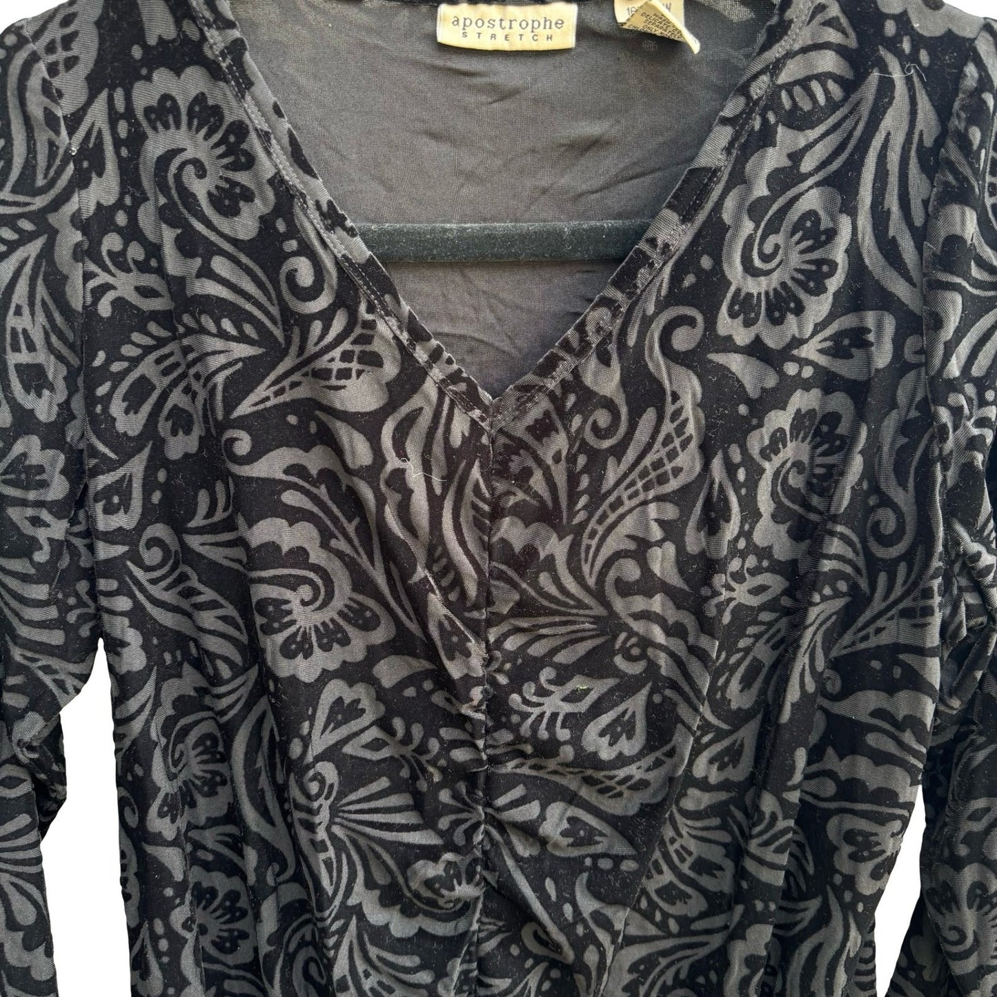 Apostrophe Whimsigoth Gothic Dark Romance Paisley Velvet Burnout Ruched Top 16
