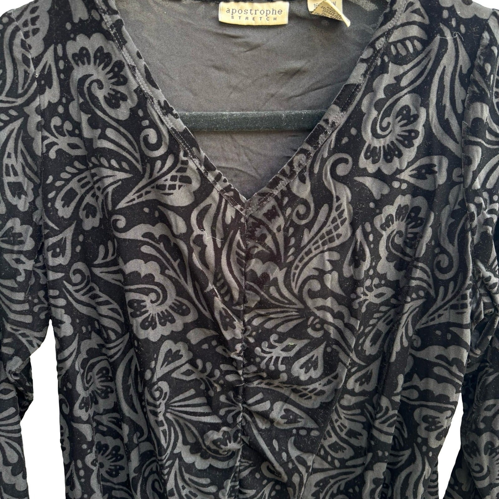 Apostrophe Whimsigoth Gothic Dark Romance Paisley Velvet Burnout Ruched Top 16