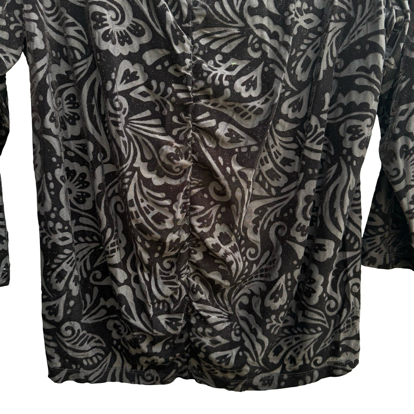 Apostrophe Whimsigoth Gothic Dark Romance Paisley Velvet Burnout Ruched Top 16