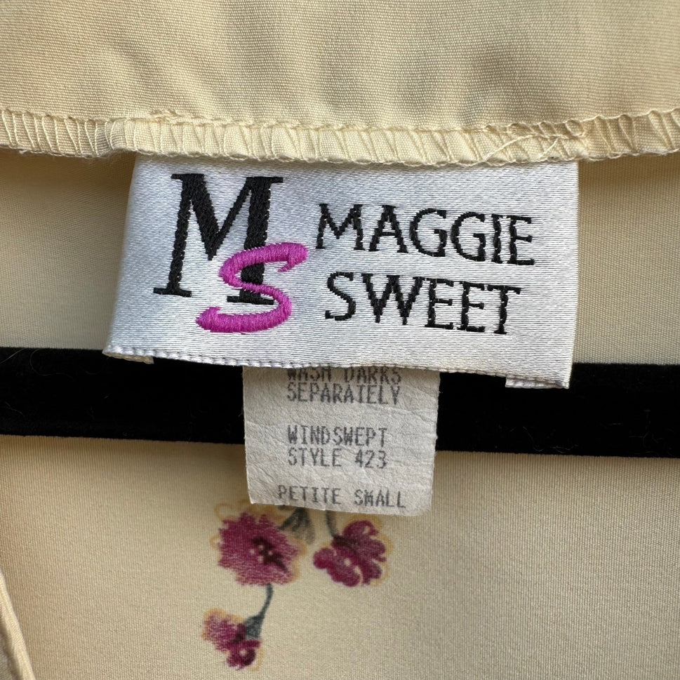 Maggie Sweet Cottagecore 90s Floral Windswept 3pc Skirt Blouse Cardigan Set S