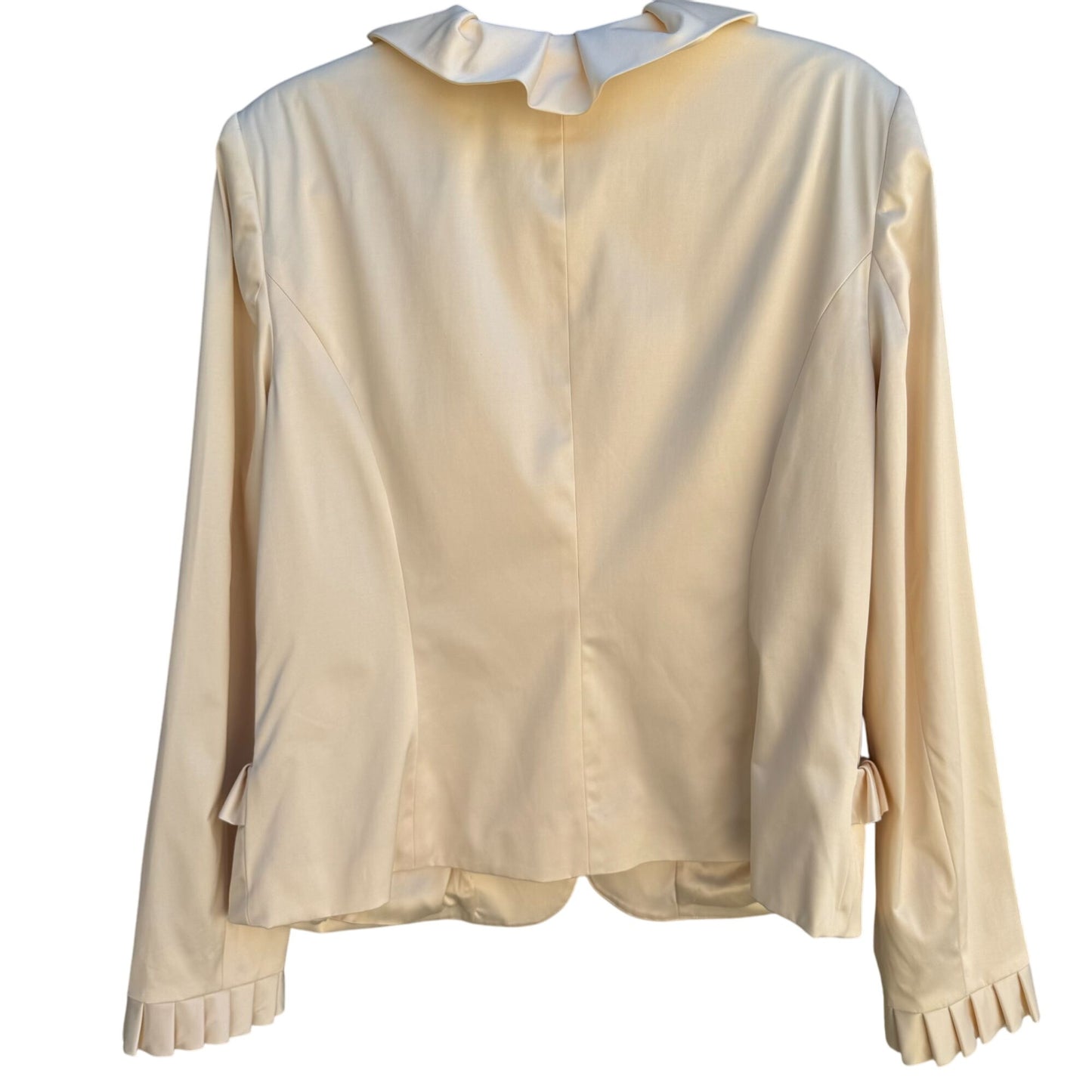 Silk Assets Diane Von Furstenberg Womens Ruffled Peter Pan Collar Blazer Jacket L