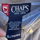 Switch Chaps Ralph Lauren Mens Long Sleeve Button-Up Gray Blue White Striped Shirt XL 2 image