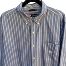 Switch Chaps Ralph Lauren Mens Long Sleeve Button-Up Gray Blue White Striped Shirt XL 3 image