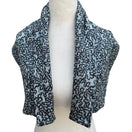 Switch Light Blue Black Abstract Knit Sequin Metallic Textured Scarf Wrap Glam Sparkly 2 image