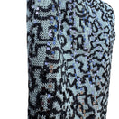 Switch Light Blue Black Abstract Knit Sequin Metallic Textured Scarf Wrap Glam Sparkly 3 image