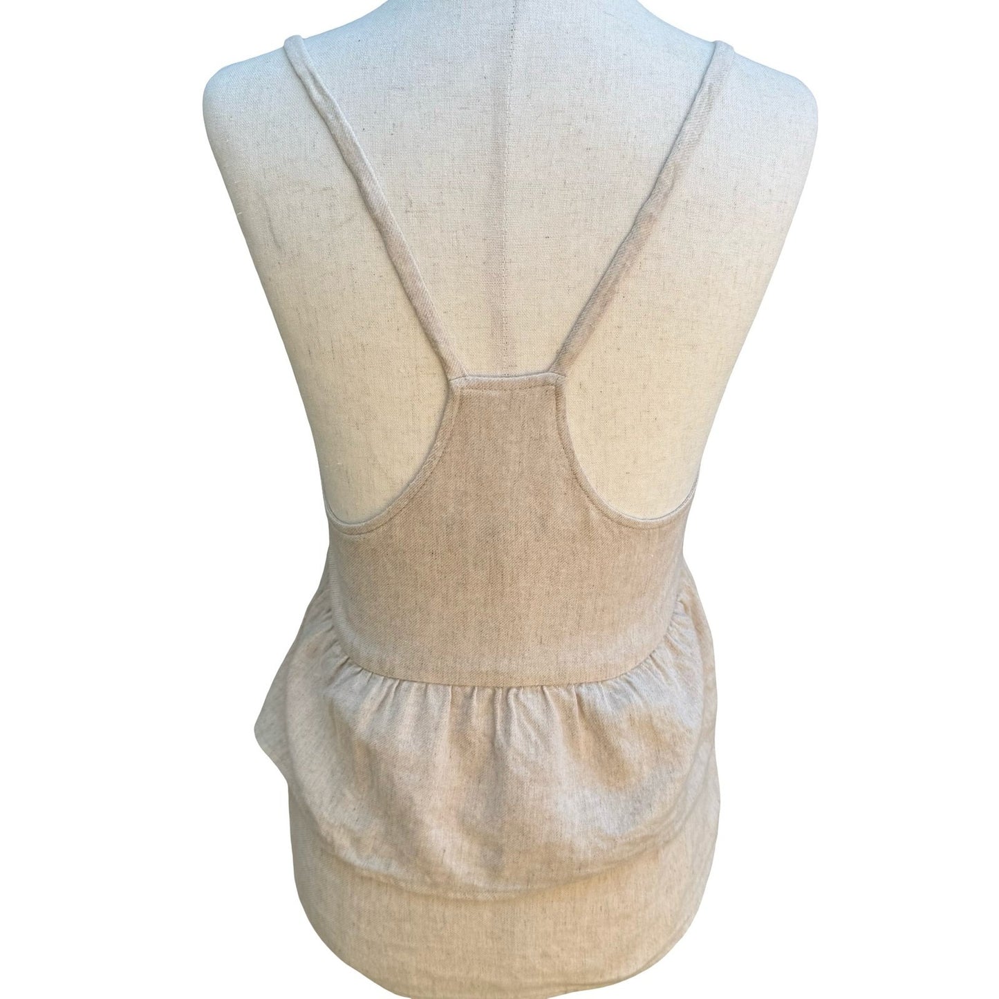Joes Jeans Coastal Beachy Boho Linen Blend Tiered Peplum Camisole Top Oatmeal S