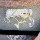 Switch A'reve Coquette Romantic Wavy Textured Knit Mesh Lace Yoke Tie Neck Sweater S 2 image