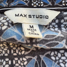 Switch Max Studio Mod Geometric Tile Print Faux Wrap Jersey Dress Careerwear Blue M 2 image