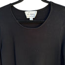 Switch Linea Louis DellOlio Vintage Womens Black Long Sleeve Band Waist Knit Sweater L 3 image