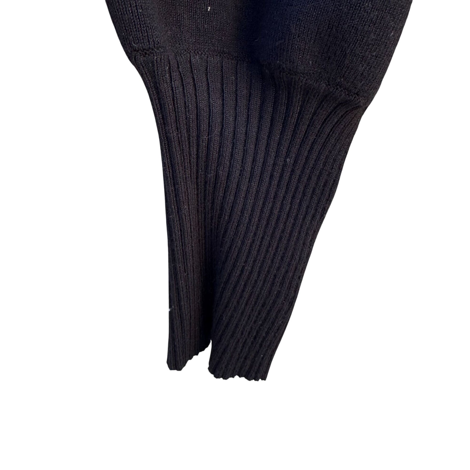 Linea Louis DellOlio Vintage Womens Black Long Sleeve Band Waist Knit Sweater L