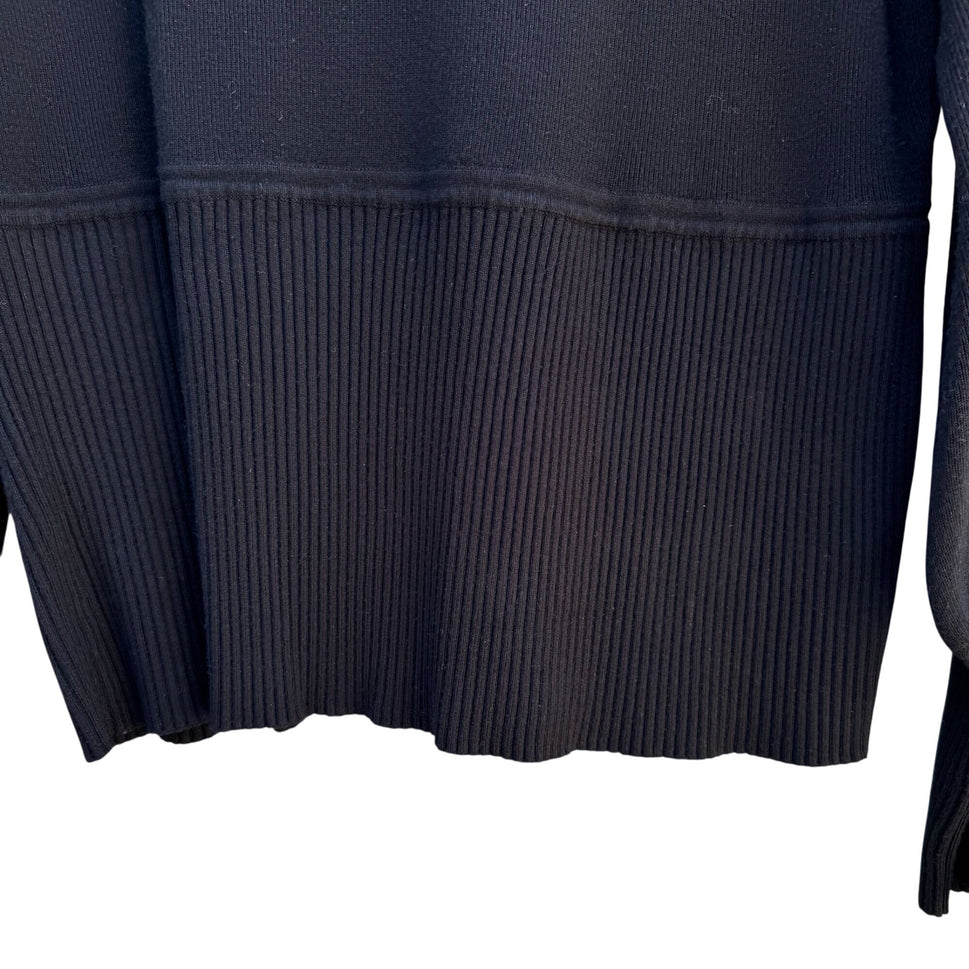 Linea Louis DellOlio Vintage Womens Black Long Sleeve Band Waist Knit Sweater L