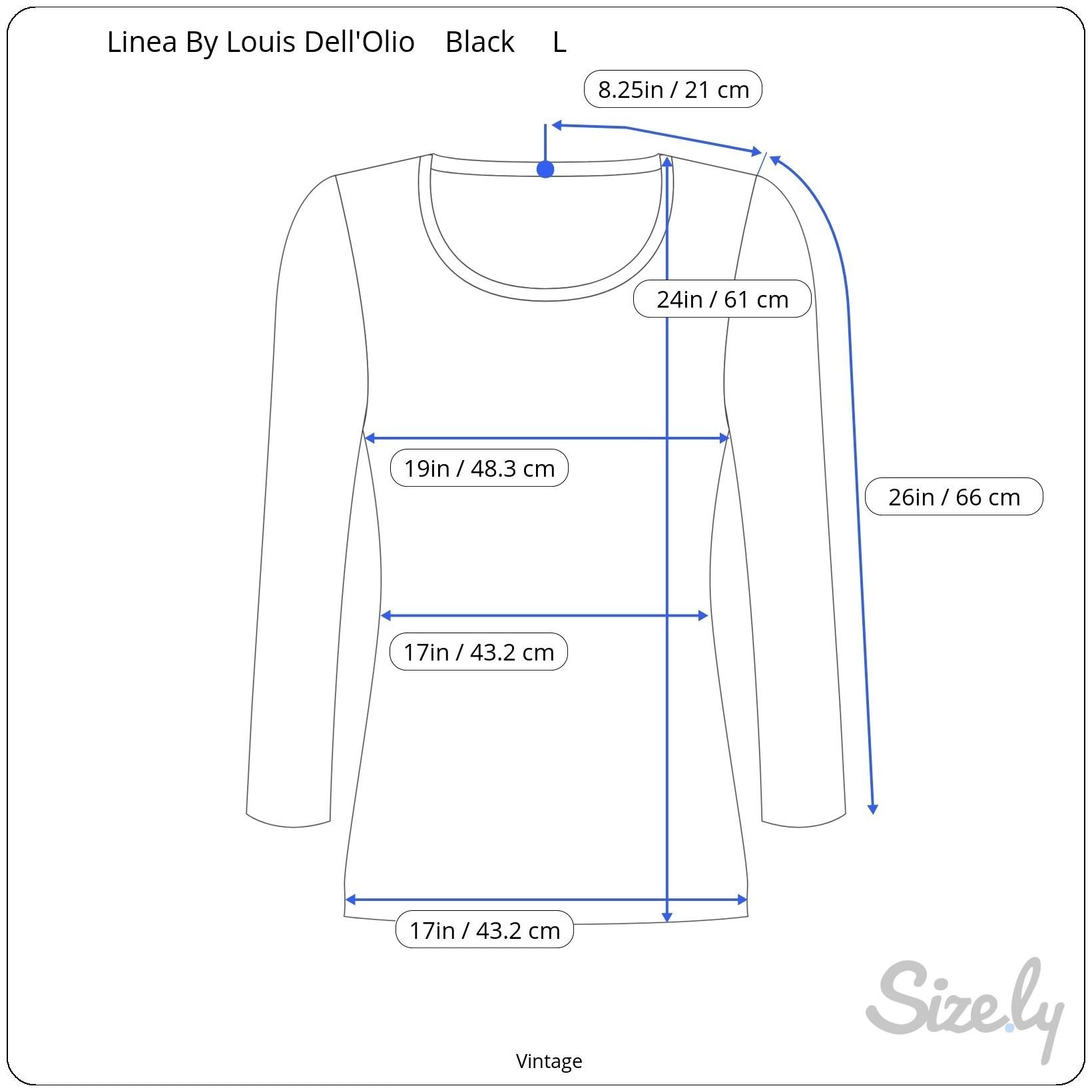 Linea Louis DellOlio Vintage Womens Black Long Sleeve Band Waist Knit Sweater L