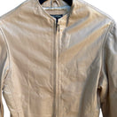 Switch Lili Rose Y2K Minimalist Quiet Luxury Glazed Goat Moto Leather Zip Jacket Tan S 3 image