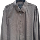 Switch Express Design Studio Mens XL Brown Pinstripe 80s 2 Ply Cotton Modern Fit Shirt 3 image