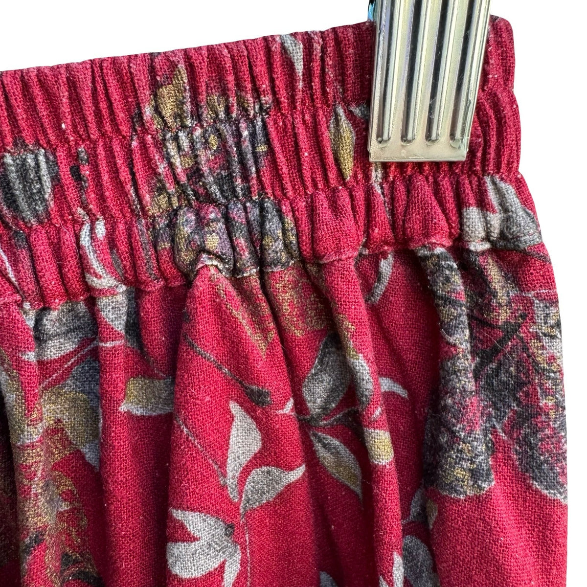 Cervelle Vintage 100% Silk Cottagecore Whimsigoth Flowy Floral Leaf Maxi Skirt S