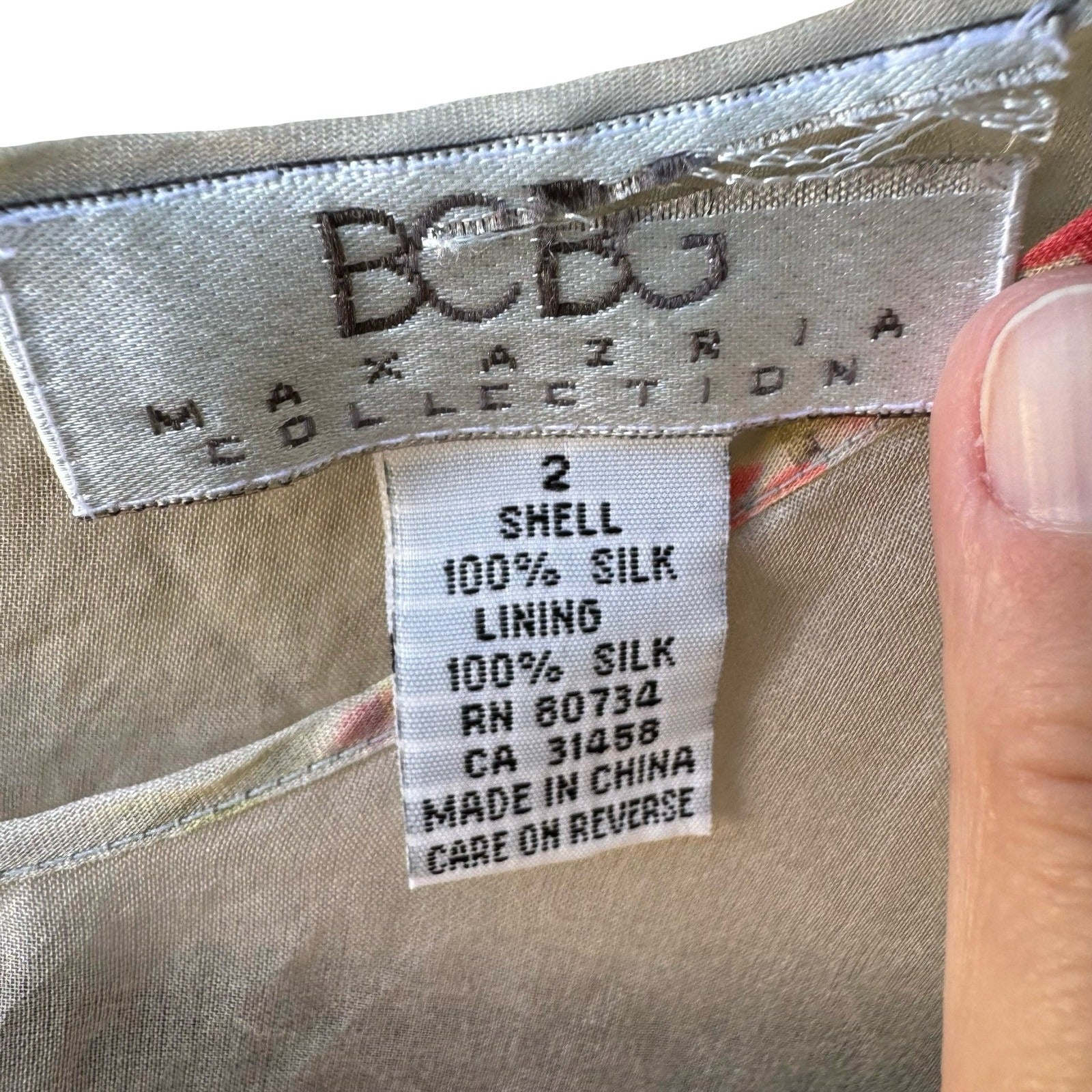 BCBG Max Azria Collection Y2K Silk Sheer Fairycore Ethereal Floral Shift Dress 2