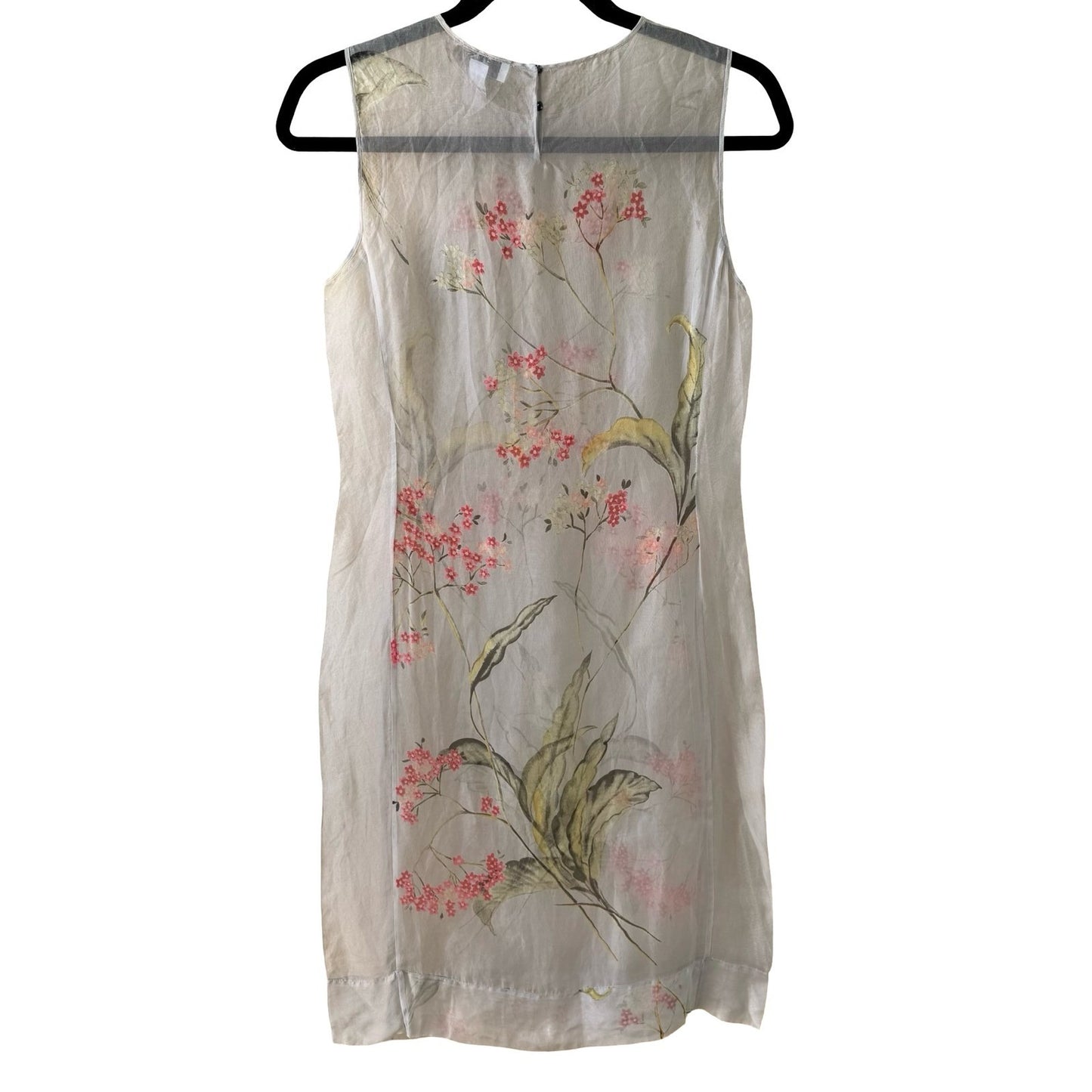 BCBG Max Azria Collection Y2K Silk Sheer Fairycore Ethereal Floral Shift Dress 2