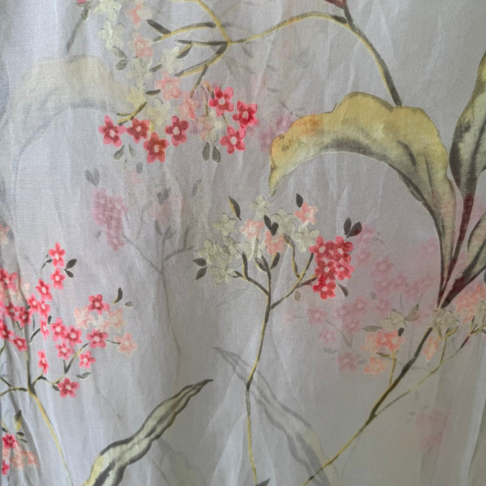 BCBG Max Azria Collection Y2K Silk Sheer Fairycore Ethereal Floral Shift Dress 2