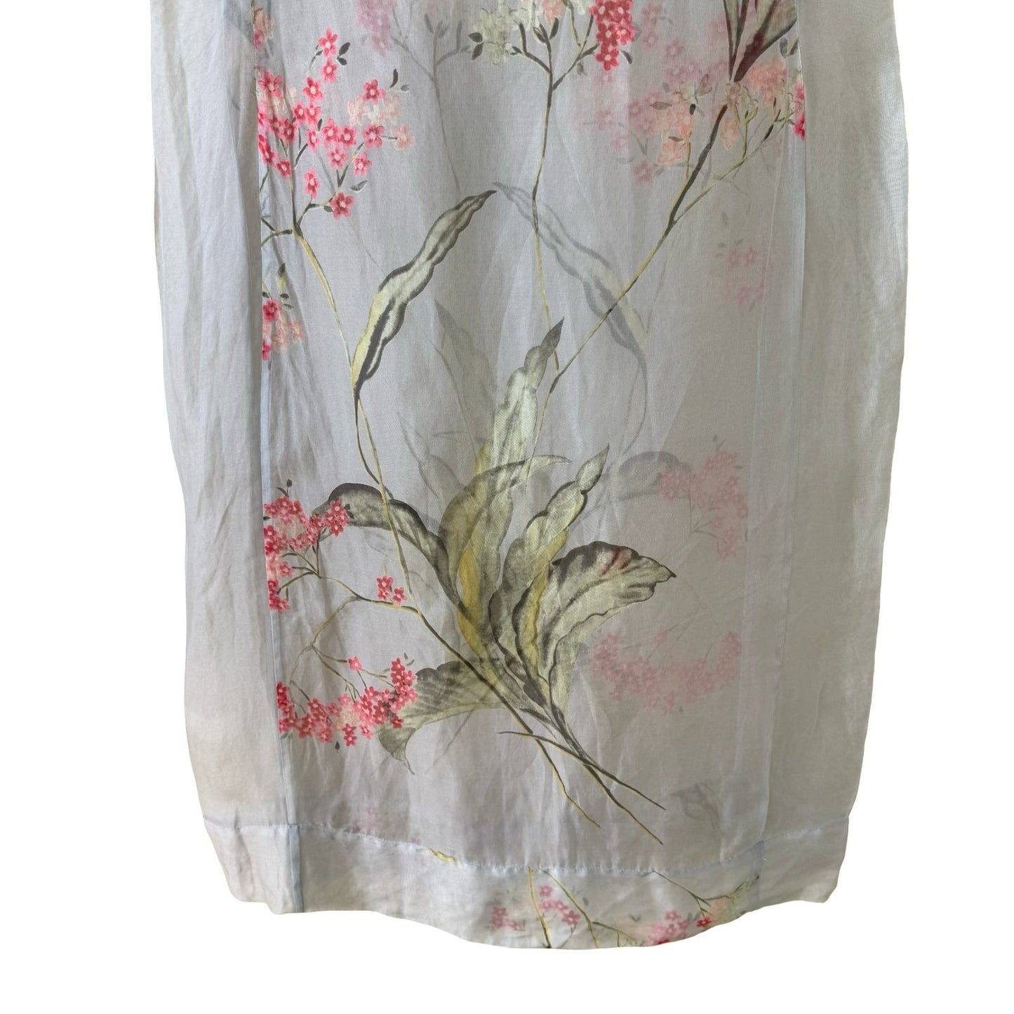 BCBG Max Azria Collection Y2K Silk Sheer Fairycore Ethereal Floral Shift Dress 2