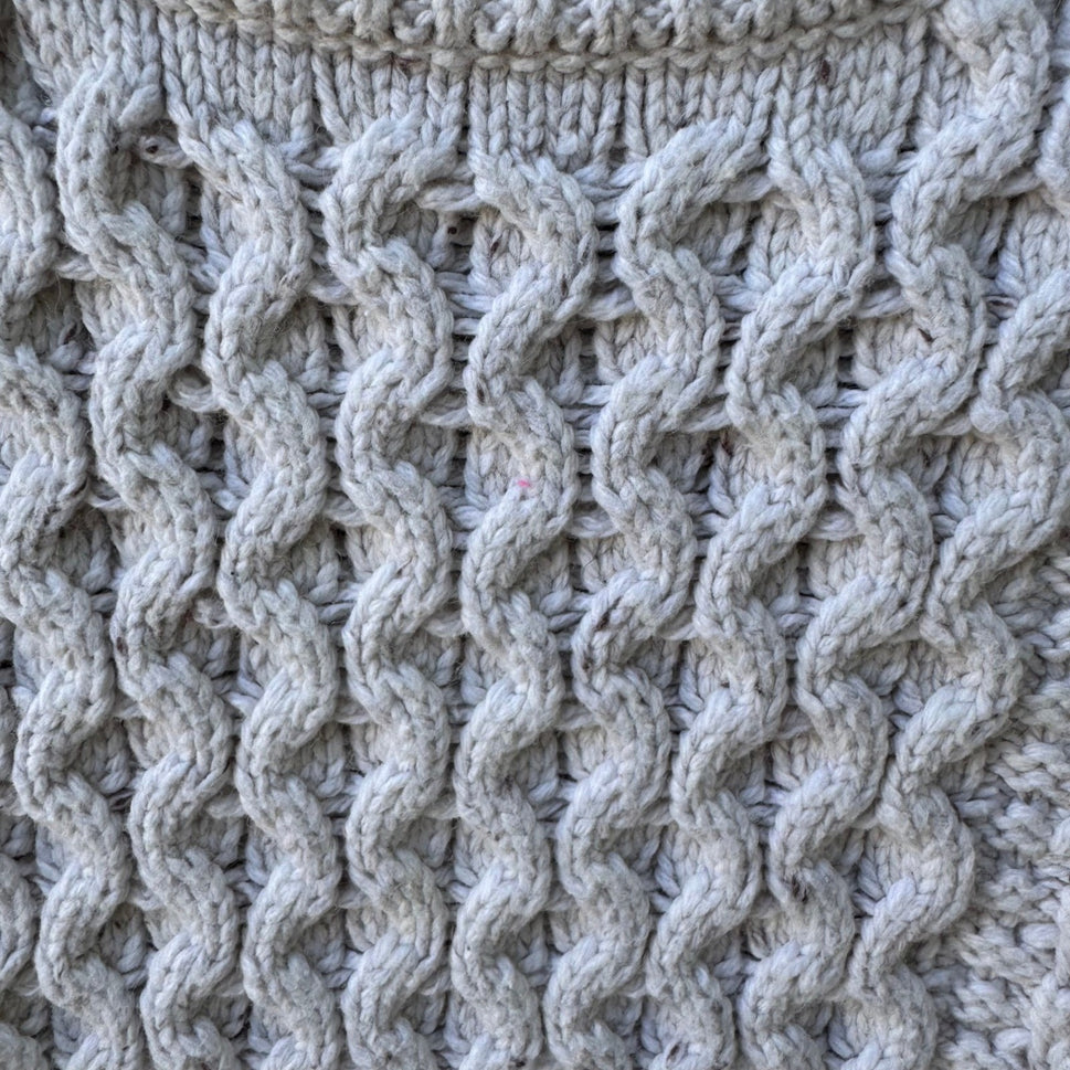 Mutual Weave Nautical Hygge Cable Knit Coastal Fisherman Sweater Cream Mens XXL